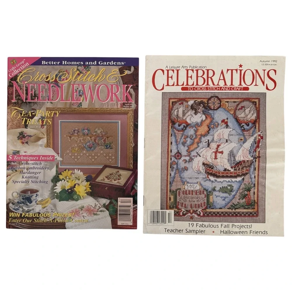 Vintage Cross Stitch Magazine Lot of  21 Patterns Set Premier Issue Christmas